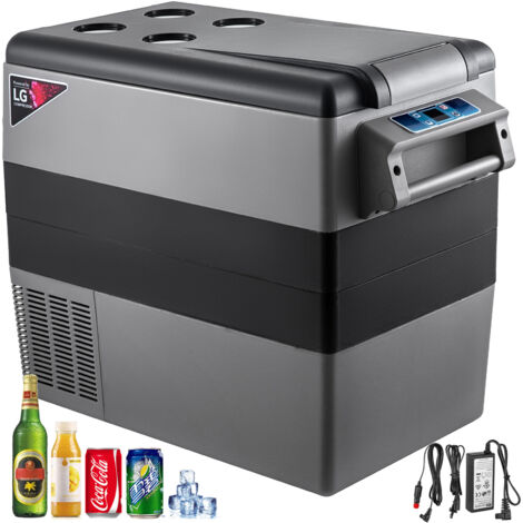 Mophorn Refrigerador portátil para coche, 55 l, compresor, minicongelador, refrigerador eléctrico para coche, camión, caravana, barco, viajes, uso doméstico al aire libre, 12/24 V CC y 110-240 V CA