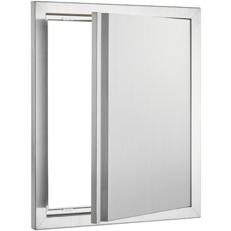 Mophorn Puerta de Acceso a Barbacoa Puerta de Cocina Exterior Simple de 457x533 mm Puerta Empotrada de Acero Inoxidable con Manija Empotrada para Isla de Barbacoa, Estación de Parrilla, Armario Exteri