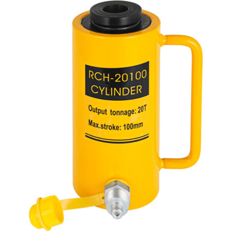 Mophorn Gato hidráulico hueco 20T/44000LBS, cilindro de émbolo de 100 mm, cilindro sólido hidráulico de alta resistencia para automóviles, camionetas, barcos, camiones y caravanas