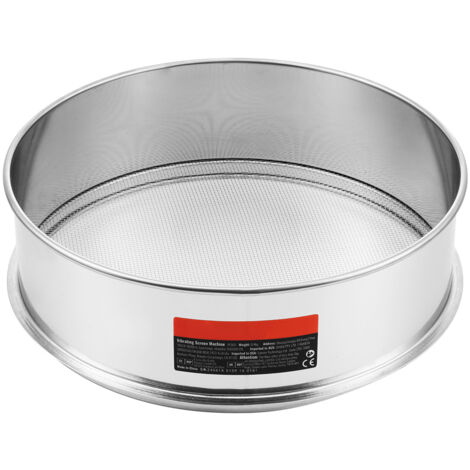 Mophorn Tamiz de harina, 12 mallas, acero inoxidable 304 de grado alimenticio, 12.6" de diámetro, malla fina para hornear, adecuado para frijoles mungo, arroz, harina, polvo de perlas (1/5)