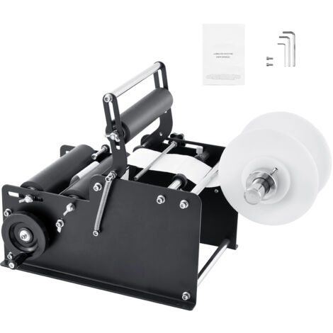 Mophorn Etiquetadora Redonda Manual, 15-20pcs/min, Aplicador de Etiquetas para Botellas Redondas, Etiquetadora Manual Ajustable Adecuada para Etiquetas de Botellas Longitud/Ancho Entre 10-130 mm
