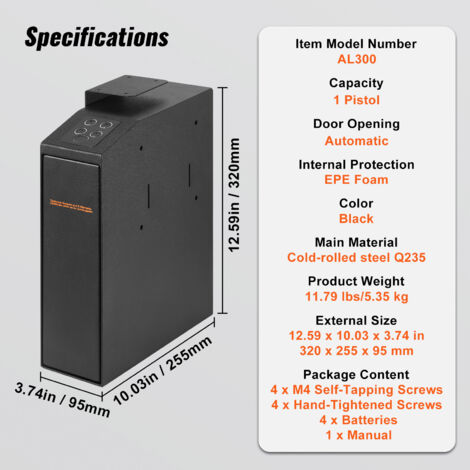 VEVOR Cassaforte Per Pistole Biometriche Con Tre Modalà - Foto 12