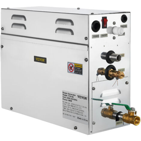 Mophorn Máquina de Vapor Modelo ST-60, Generador Casero del Vapor 6 kW, Generador del Vapor 220 V - 240 V, 50 Hz / 60 Hz, Vaporizador de Baño Temperatura 35 - 55 °C Generador de Vapor de Baño para Spa