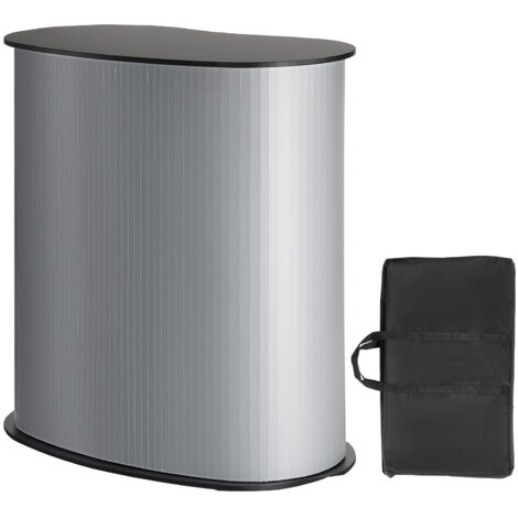 Mophorn Mostrador de Pie para ferias comerciales 90x49x94 cm Mostrador de exposición profesional con pared, mesa de bar plegable para promoción minorista, podio emergente con soporte de almacenamiento