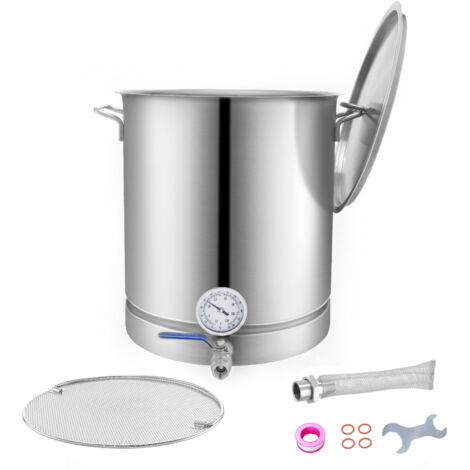 Mophorn Fermentador de Cerveza Tanque de Fermentación de Cerveza de Acero Inoxidable 60,6 L Base de Olla de 3 Capas Kit de Preparación Profesional con Termómetro Válvula de Bola Asas de Tapa Cervecerí (1/5)