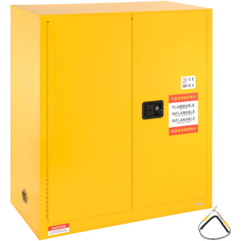 Mophorn Armario de Seguridad para Productos Inflamables 113,6 L 109,5 x 46 x 127,3 cm, Armario Ignífugo para Líquidos Inflamables Fabricado en Acero Laminado en Frío, con 1 Estante Regulable