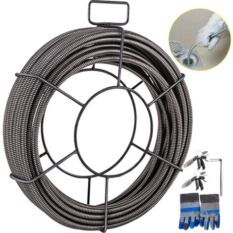 Mophorn Cable de Barrena de Drenaje de 75 'x 3/8' '(23m x 9.5 mm) Ideal para Fregaderos de Cocina, Lavabos, Fregaderos y Pilas de Lavandería.