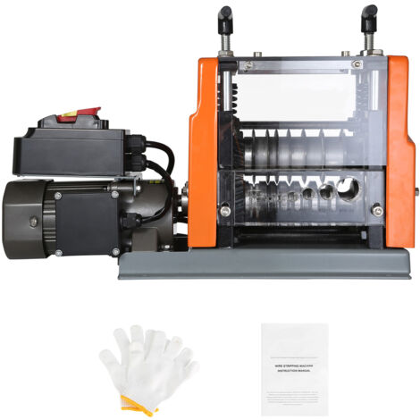 Mophorn Máquina Pelacables Automática de Hierro Fundido 60 W Pelacables Electrico Motorizado de 1,5-25 mm Pelacables con Referencia de Profundidad de Pelado Visible, 6 Canales Redondos y 1 Canal Plano