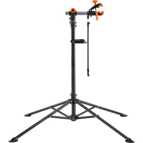 Mophorn Soporte Plegable para Taller de Bicicletas Carga de 36,3 kg Soporte de Reparación de Bicicletas Ajustable en Altura, Abrazadera Giratoria de 360° con Soporte para Herramientas para Mantenimien