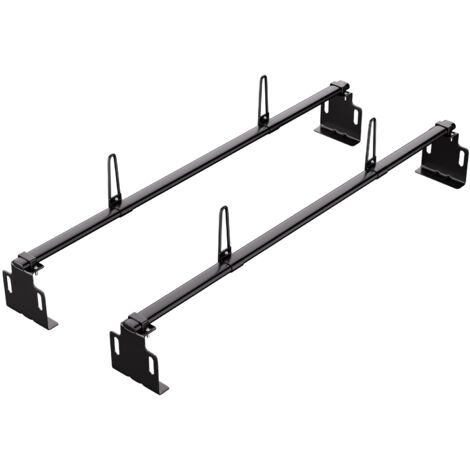 Mophorn Portaescaleras para remolques de 60", 2 barras transversales, portaequipajes de acero resistente para techo de furgoneta, capacidad de 500 lb, portaescaleras universal para camiones
