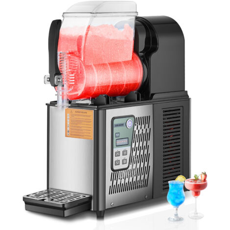 Mophorn Máquina para hacer granizados de 4 l, máquina para hacer bebidas congeladas con un solo tanque, máquina para hacer batidos de margaritas de acero inoxidable de 16 tazas