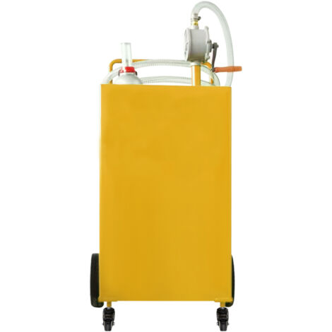 Mophorn Tanque de combustible de 30 galones, 4 ruedas, bomba manual, gasolina, diésel y queroseno, automóviles, cortadoras de césped, vehículos todo terreno, botes, 12 V, acero, azul (1/5)