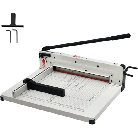 Mophorn Cortadora de papel resistente de 17", guillotina industrial para papel A3, capacidad para 400 hojas, recortadora de acero sólido para oficina, hogar, escuela, color blanco