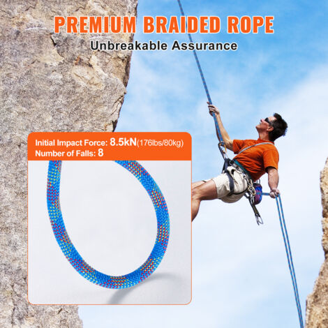 NewDoar - Cuerda dinámica de 10,5 mm, 24KN (5000 libras), resistente mantón de nailon de 3 tamaños, cuerda multiusos para alpinismo al aire última intervensión, escalada en roca y rescate