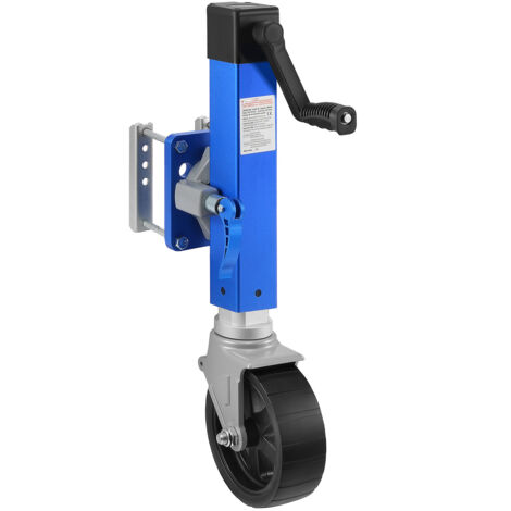 Mophorn Gato para remolque con rueda, gato giratorio resistente de 1600 lb, elevación de 10", rueda simple de polipropileno, gato de lengüeta atornillable con mango ergonómico