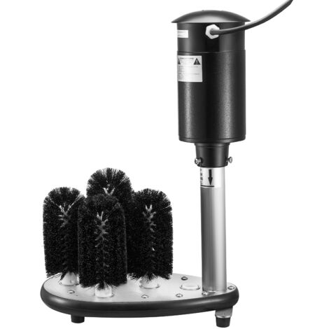 Mophorn Lavavasos eléctrico comercial, limpiador de vidrios con barra de 5 cepillos, capacidad de lavado de 1200 tazas/hora, ideal para copas de champán, vasos de cerveza y jarras en bares