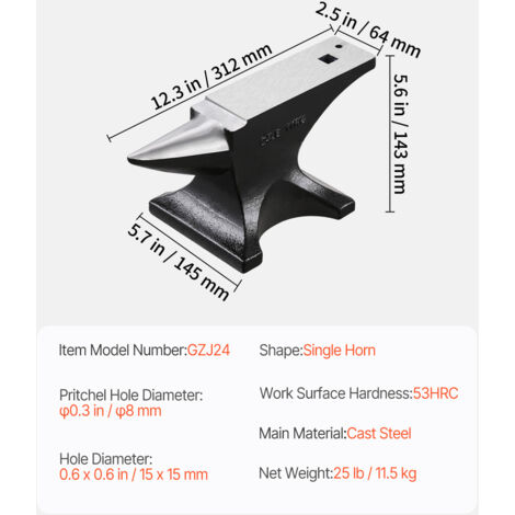 Mini Yunque De Cuerno De Acero Con Alto Contenido De Carbono – Área De Trabajo 75x26 Mm, Orificio Pasante De 9 Mm, Para Joyería Y Forja De Metal