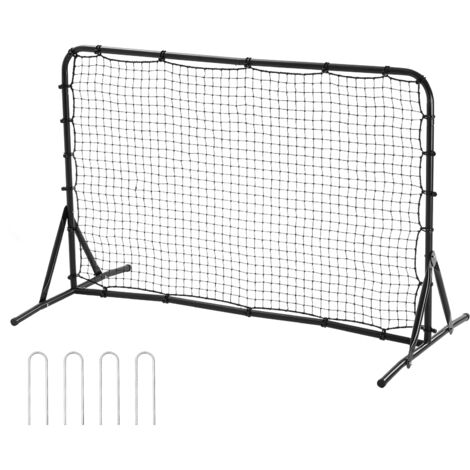 Mophorn Entrenador de rebote de fútbol de 6 x 4 pies, equipo de entrenamiento de hierro, red de doble cara, fácil instalación, ideal para patio trasero, solo, práctica de pases