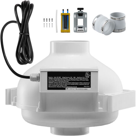 Mophorn Equipo de instalación de ventilador de radón de 4 a 3,5 pulgadas: Equipo de sistema de ventilador de mitigación de radón silencioso de 260 CFM con 2 acopladores e indicador de presión (1/5)