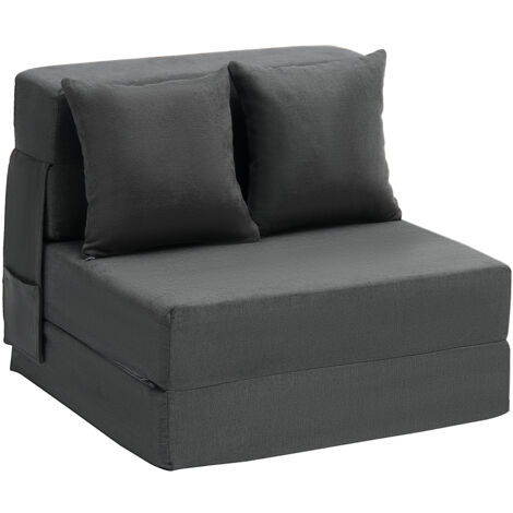 Mophorn Sofá cama plegable 3 en 1, sofá cama plegable con 2 almohadas y funda lavable, sillón cama convertible de espuma viscoelástica de alta densidad 25D