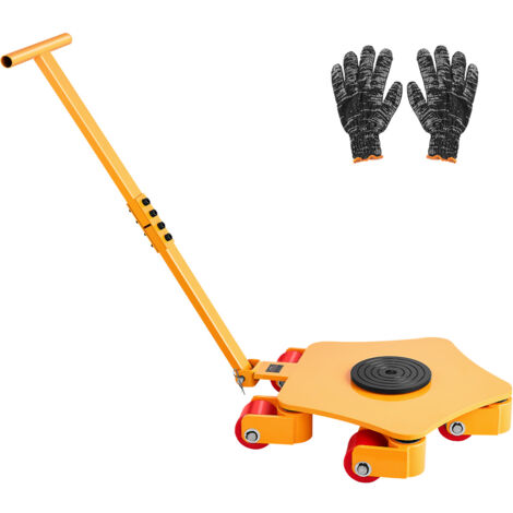Mophorn Patín para maquinaria de 8800 lb, transportador de maquinaria resistente con rotación de 360°, rodillos giratorios de PU, patín industrial con manija