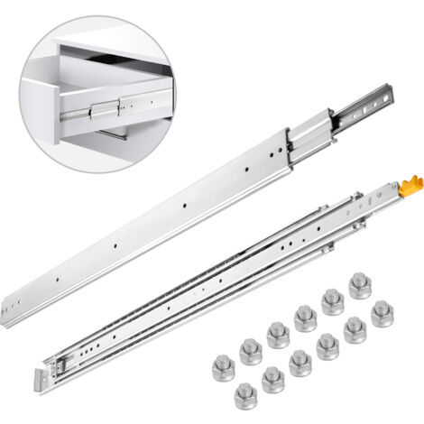 Guías Correderas Para Cajones 1000 Mm - Extensión Completa, Carga 68 Kg, Con Bloqueo