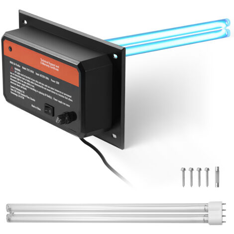 Mophorn Purificador de aire HVAC , 36 W, 16 pulgadas, luz ultravioleta UVC para conductos de aire acondicionado, depurador de aire con 1 bombilla de repuesto (1/5)
