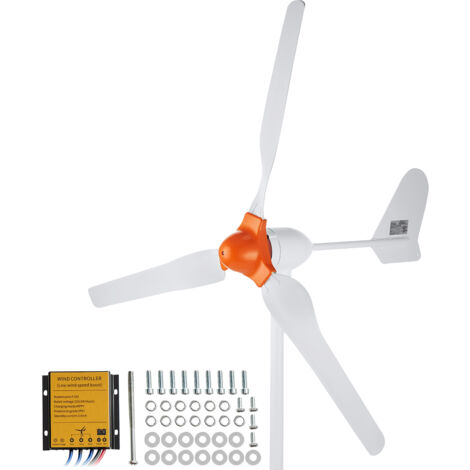 Mophorn Kit de Generador de Turbina Eólica 800 W 12 V 3 Palas Controlador MPPT Dirección del Viento Ajustable Velocidad de Arranque del Viento 2,5 m/s para Hogar, Granja, Vehículos Recreativos, Barcos