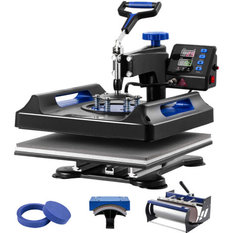 Mophorn Máquina de prensado por calor, 15 x 15 pulgadas, máquina de transferencia de calor 5 en 1 con prensa de vaso de 30 oz, prensado digital de camisetas con giro de 360°, revestimiento de teflón