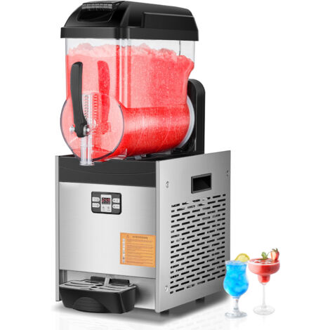 Mophorn Máquina para hacer granizados Commercial, tanque único de 12 l, 48 tazas, acero inoxidable, para el hogar, fiestas, restaurantes, cafeterías y bares