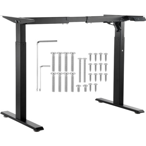 Mophorn Marco de Escritorio de Pie Altura Ajustable 70-117 cm Patas Electricas para Escritorio Longitud de 90-135 cm Base Ergonómica para Estación de Trabajo para Hogar, Oficina, Solo Marco, Negro