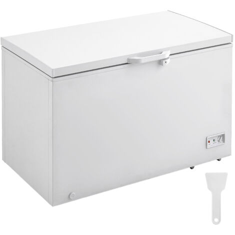 Mophorn Congelador Horizontal Grande de 345 L y 4 Cestas Extraíbles Independientes con Puerta Abierta Superior con Tapa de Bloqueo Temperatura Ajustable de 7 Niveles Iluminación LED 6 Ruedas