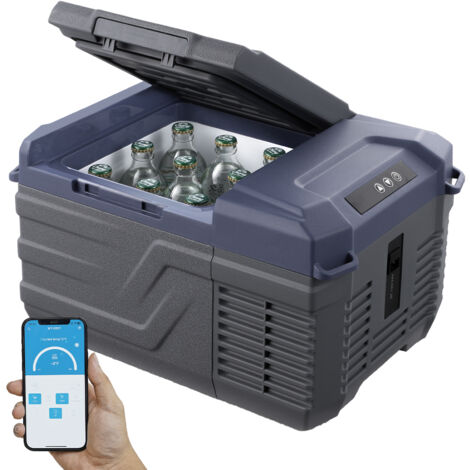 Mophorn Nevera de Compresión Portátil 9 L Mini Nevera para Coche 12/24V DC y 100-240V AC Caja Enfriadora de Zona Única Temperatura Ajustable de -20°C a 20°C para Camión Barco Casa Camping