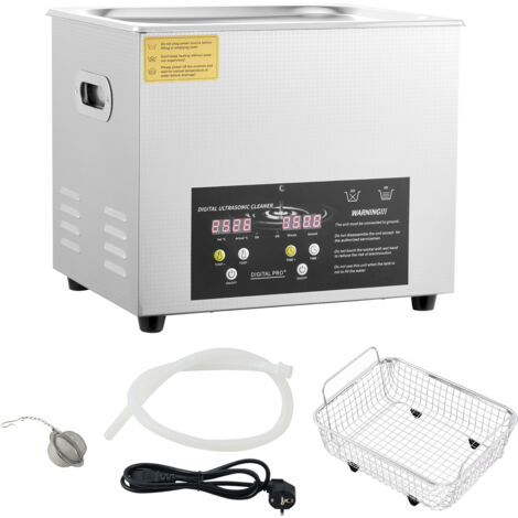 Mophorn Limpiador Ultrasónico Mejorado 10 L Calentador 400 W Ultrasónico 240 W Limpiador Ultrasónico de Laboratorio Digital con Temporizador de Calentador para Limpiar Piezas de Instrumentos (1/5)