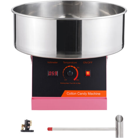 Mophorn Máquina Electrica de Algodón de Azúcar, Máquina de Algodón de Azúcar de 1000 W, Máquina Comercial de Algodón de Azúcar con Tazón de Acero Inoxidable y Cuchara de Azúcar, para el Hogar, Rosa