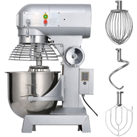 Mophorn Batidora de Cocina Comercial 15 QT Batidora de Pie Comercial 3 Velocidades Ajustables Amasadora de 600 W con Tazón de Acero Inoxidable y Accesorios para Mezclar para Restaurante, Panadería