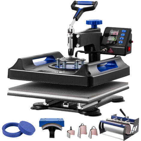 Mophorn Máquina de prensado por calor, 15 x 15 pulgadas, máquina de transferencia de calor 8 en 1 con prensa de vaso de 30 oz, prensado digital de camisetas con giro de 360°, revestimiento de teflón