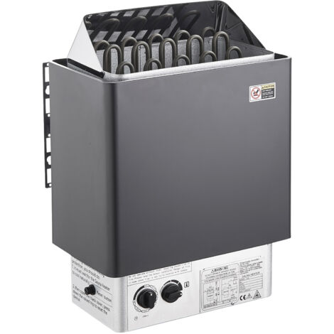 Mophorn Calentador de sauna eléctrico de 8 KW - Estufa portátil 3N de 400 V. Temporizador de 3 horas, controles integrados para espacios de 8 a 12 m³. Para el hogar, el hotel, el spa, máx. 110 ℃