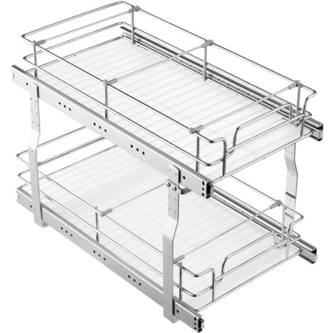 Mophorn Organizador extraíble para gabinetes de 12" de ancho x 21" de profundidad, estantes deslizables para despensa de alta resistencia. Cajones extraíbles de acero cromado