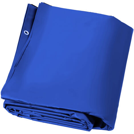 Mophorn Cubierta de Seguridad para Piscina, Tamaño de 4 x 8 m Cobertor de Piscina Rectangular, Tamaño de Piscina de 3,7 x 7,7 m PVC Azul (1/5)