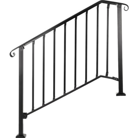 CL-ZZZ Barandilla Moderna Para Escaleras, Kit Completo De 11.8 In A 236.2 In, De Hierro Forjado, Diseño De Tubería De Agua, Barandilla De Escalera Para Interiores Y Exteriores, Rieles De Mano