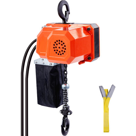 Mophorn Polipasto Electrico de Cadena 205W Capacidad de Carga 149,7kg Altura Máxima de Elevación 3m Grúa Puente Monofásico con Cadena G80 Control Remoto con Cable de 3m para Garaje, Taller, Hotel
