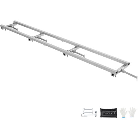 Mophorn Sistema de guía de fresado con riel de 9 pies de , guía de fresado ajustable de aluminio con 4 kits de barras transversales para fresadoras de motosierra, ideal para constructores y carpintero