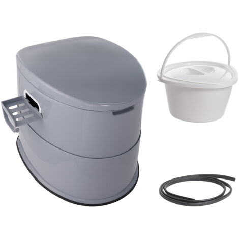 Mophorn Inodoro portátil para acampar, inodoro de 1,3 galones con balde interior desmontable, soporte de papel extraíble, tapas dobles para uso en exteriores, inodoro de viaje