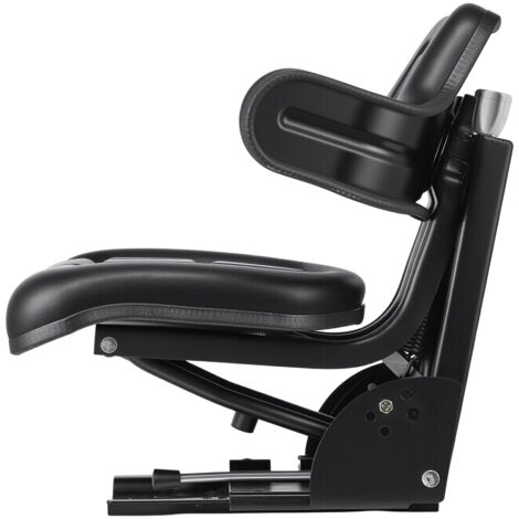 Mophorn Asiento universal para montacargas, asiento impermeable con suspensión para tractor con respaldo ajustable, reposacabezas y cinturón de seguridad. Asiento seguro con microinterruptor