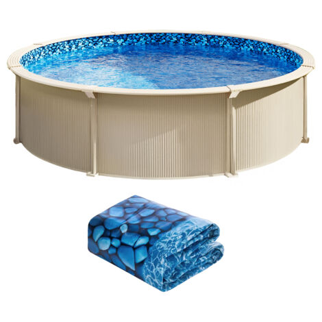 Mophorn Revestimiento para piscina redonda de 33 pies en estilo Unibead: vinilo duradero, calibre estándar, altura de pared de 52 pulgadas. Reemplazo ideal para piscinas elevadas con paredes de acero