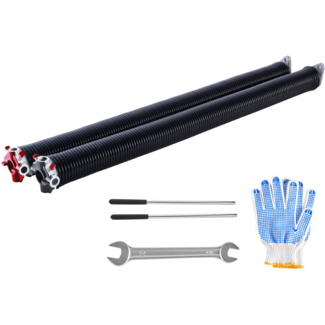 Mophorn Resortes de torsión para puertas de garaje, par de 0,234 x 2 x 31 pulgadas, 16 000 ciclos, revestimiento negro de electroforesis para reemplazo, viene con barras de bobinado antideslizantes