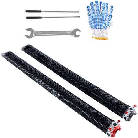 Mophorn Resortes de torsión para puertas de garaje: un par de resortes de 0,25 x 2 x 32 pulgadas con 16 000 ciclos. Revestidos con electroforesis negra para reemplazo