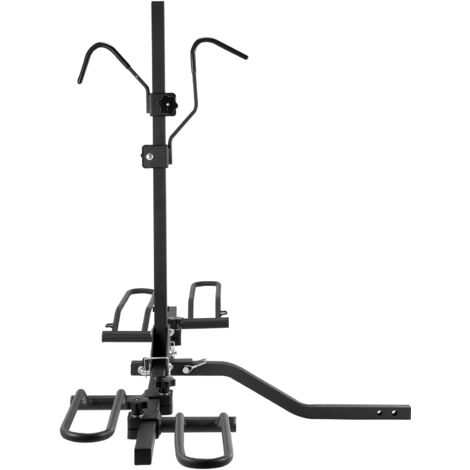 Mophorn Portabicicletas de enganche para 2 bicicletas, capacidad de 80 libras, estilo plataforma, inclinable y plegable, neumáticos de hasta 2,4" de ancho, acero duradero, negro