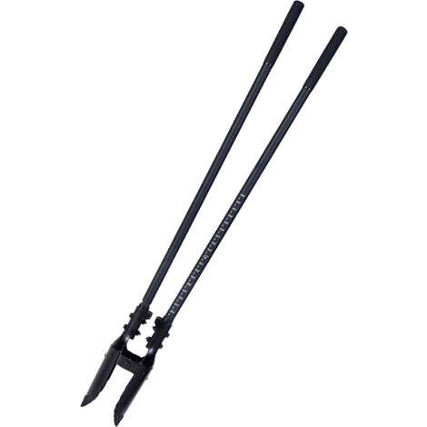 Mophorn Excavadora de postes, resistente, con mango de fibra de vidrio, manual, con escalas y cuchilla de metal, herramienta para jardinería y exteriores, 57.5"